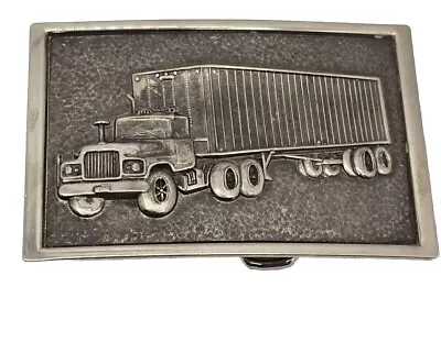 Vintage Semi-Truck Silver Chrome Belt Buckle 18 Wheeler QUICK SHIPPING • $9.95
