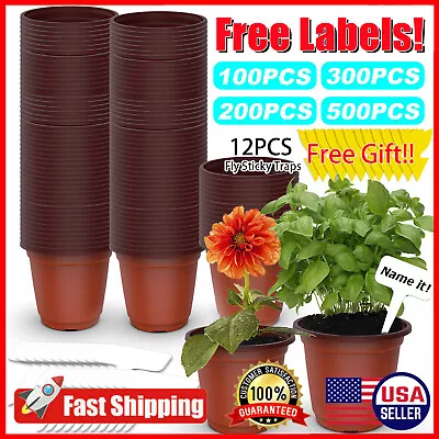 Max 500 Plastic Planting Pots Seed Starter Outdoor Vegetable Flower Plant Garden • $18.95