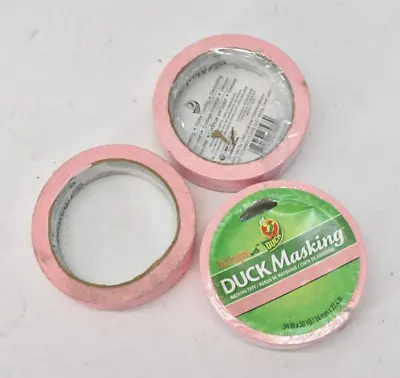 Lot Of 3 Duck Brand Solid Pink Colored Duck Masking Tape Rolls .94  X 30yd • $20.99