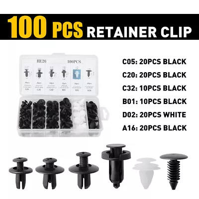 Parts Car Body Plastic Fender Bumper Tool Trim Retainer Fastener Clips Kit 100Pc • $10.99