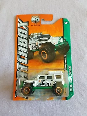 2013 Matchbox JEEP WRANGLER SUPERLIFT White 116/120 GREAT CARD Explorers • $9