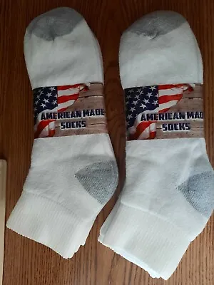 Sport Series Made In USA Men's  Ankle Socks Six Pairs Size  13 -15 Cotton Blend • $17
