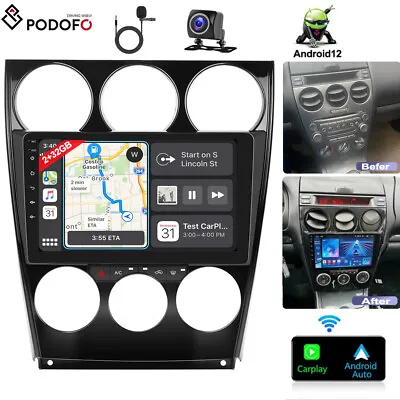 Android 12 Car Radio Stereo GPS Navi Player Carplay For Mazda 6 2004-2008+Camera • $149.99