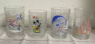 McDonald's Disney World 100 Years Of Magic 25th Anniversary Cups Glasses Set 4 • $22