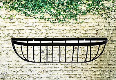 Wall Trough Planter 24 Inch Wrought Iron Wall Mounted Garden Flower Basket • £14.99