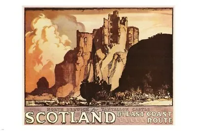 Scotland VINTAGE TRAVEL POSTER Coastline Castle Horses 20x30 CLASSIC Rare • $9.99