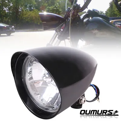 Motorcycle Bullet 5.75  Headlight For Harley Dyna Softail Sportster XL1200 883 • $76.09