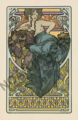 Vintage Mucha Art Nouveau Poster Print 16x24 • $9.95