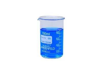 Glass Beaker 100 Ml Borosilicate Glass 3.3 Tall Form Marienfeld Superior • $8.16