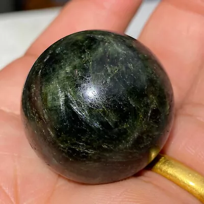 45g Seraphinite Dark Green Clinochlore Crystal Gemstone Mini Sphere Ball Russia • $48
