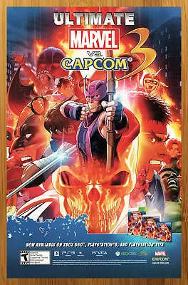 2011 Ultimate Marvel Vs. Capcom 3 PS3 Xbox 360 Playstation Vita Print Ad/Poster  • £14.47