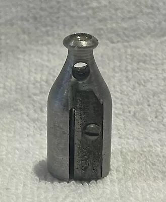 Vintage Milk Bottle Shape Metal Pencil Sharpener Pendant Key Chain • $12.50
