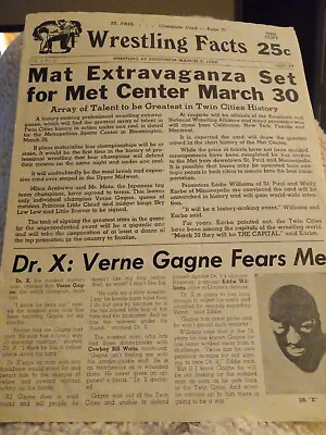Exc AWA 1968 Wrestling Program Gagne Watts Igor Vachon WWF Crusher Race Nwa Dr X • $16.49
