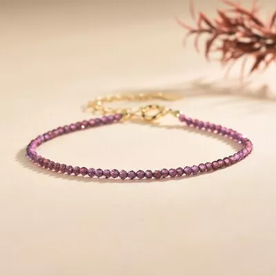 Natural Amethyst Stone Dainty Bracelet Purple Crystal Bracelet Minimalist • $11.90