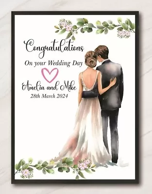 Personalised Handmade Wedding Card Congratulations On Your Wedding Day SP270 • £6.99