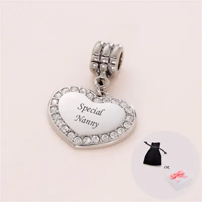 Special Nanny Charm Can Be Personalised Engraved Gift European Dangle • $40.33