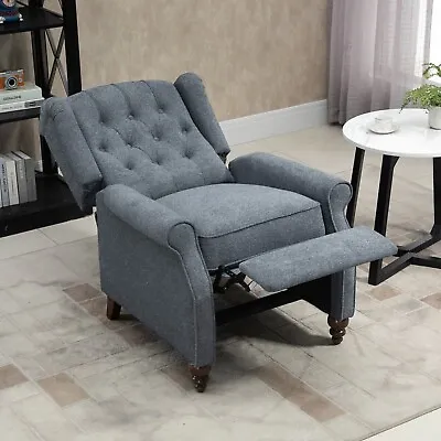 Clihome Push Back Recliner Chair Single Sofa With Adjustable Footrest • $528