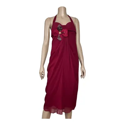 NWT Meghan Fabulous Silk Halter Flower Corsage  Boho Dress • $55