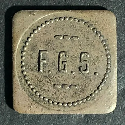 F.G.S (Felton Grammar School North Tonawanda NY ??) Milk Square Token 16.5mm  • $22.99
