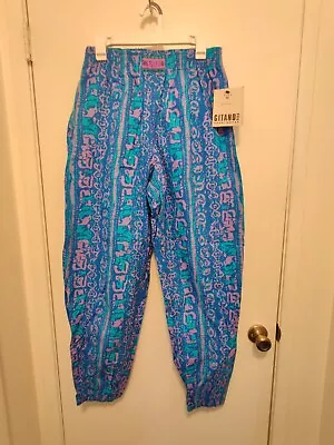 Vintage Surf Pants Medium Deadstock 90s Muscle Beach Skate Neon Geometric Hammer • $48