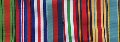 Full Size British Military Medal Ribbons World War 2 6  Lengths  *[MEDRIB] • £4.40