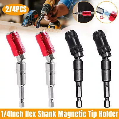 2/4Pcs 1/4inch Shank Steel Impact Magnetic Pivoting Drill Bit Tip Holder Swivel • $9.98