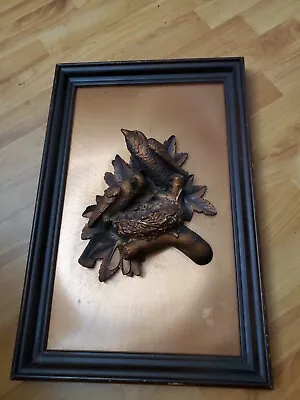 Copperama Rare Victor Personette 3-d Copper Framed Art/statue 13x20 “birds Nest” • $99