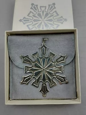 MMA 1977 Sterling Silver Snowflake Christmas Ornament Excellent W/box And Bag • $145