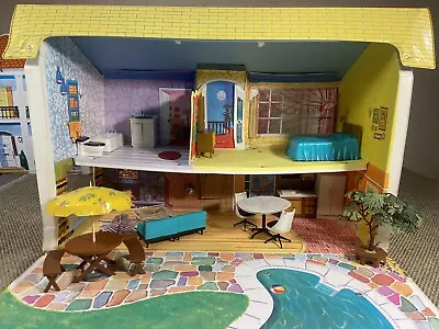 Vintage Ideal MCM Split Level Dollhouse With New Furniture • $249.99