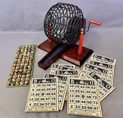 RARE 1930s Vintage Complete Bingo Set W/ Ball Selector & Catalin Bakelite Posts • $159