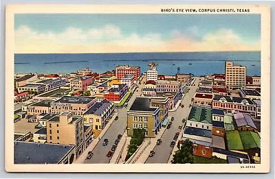 Corpus Christi Texas~Birds Eye View Of The Coast~Curteich Vintage Linen Postcard • $3.49