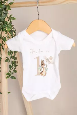 £8.99 • Buy Personalised Name Is One 1 Beige First Birthday (Baby Vest | T-shirt| Bodysuit