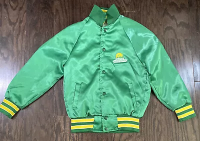 Vintage Seattle Supersonics NBA Basketball Satin Jacket Youth 10/12 SONICS Green • $99.95