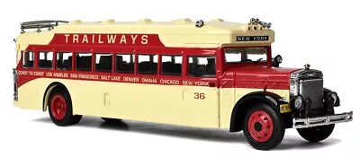 New! Trailways Mack 1935 Mack BK Parlor Coach Bus Iconic Replicas 1/50 Scale • $62.95
