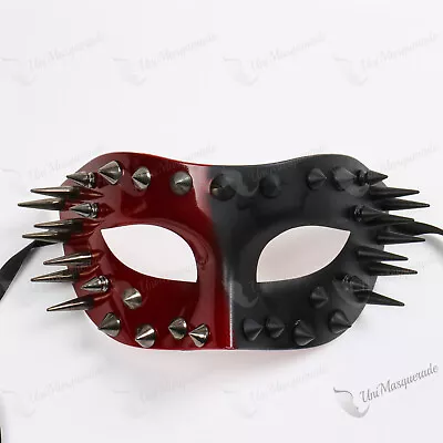 Masquerade Ball Costume Spike Mask Halloween Cosplay Costume Dance Party RedBlak • $19.99