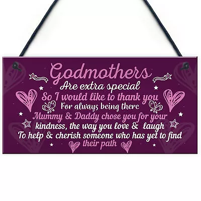 £3.99 • Buy Godmother Gifts For Christmas Godparent Christening Friend Gifts Keepsake Plaque