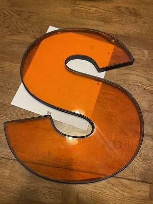 Vintage Movie Marquee Theater Letter Graphic Sign 17 Inch Tall S Orange Plastic • $30