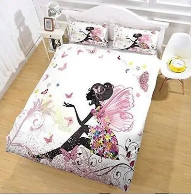 3D Butterfly Fairy Girl Quilt/Doona/Duvet Cover Single/Double/Queen/King Bed Set • $19.99