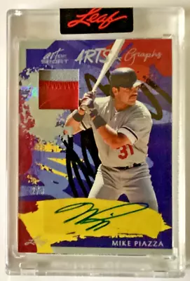 Mike Piazza # 2/3 Red Number Patch Autograph Jersey Auto Leaf Art Of Sport 2023 • $69.99