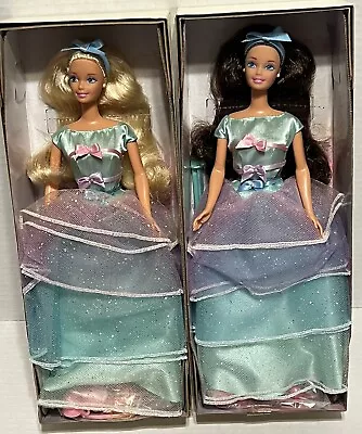 Lot Of 2 Avon Spring Tea Party Barbie Third In A Series Brunette & Blonde Mattel • $24.99