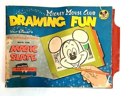 Vintage 1954 Disney’s Mickey Mouse Club Show Magic Slate Drawing Fun Book • $12.55