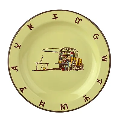 Vtg MONTERREY WESTERN WARE Enamelware Plate Cowboy Chuckwagon 10.25   • $19.99