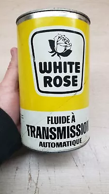 Vintage White Rose Transmission Motor Oil Can One Quart Cardboard EMPTY • $95