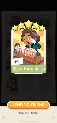 Monopoly Go! 5🌟 Stickers Set 17- Glass Harmonica (READ DESCRIPTION) • $7.49