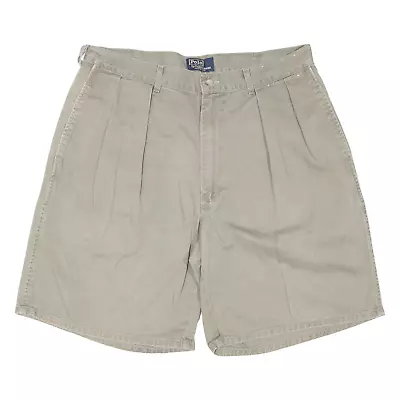 POLO RALPH LAUREN Pleated Mens Chino Shorts Green M W34 • £19.99