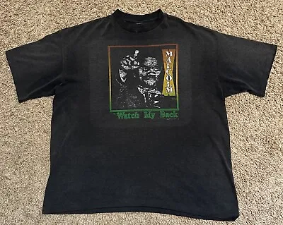 Vintage 90’s Malcolm X Tshirt XXL? Black Faded Crew Graphic Single Stitch USA • $109.97