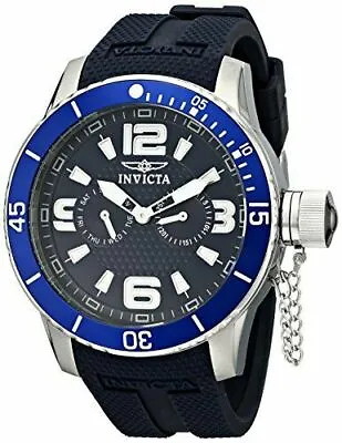 Invicta Specialty Navy Blue Textured Dial Silicone Strap 1791 Men's Watch • £77.20