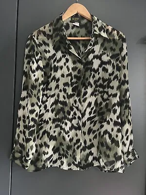 Silk Sheer Versace Leopard  Shirt Size 42 • $140