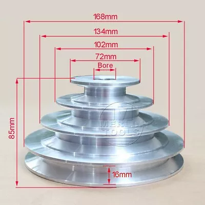$34.77 • Buy 19 To 24mm Bore V Groove 4 Step Pulley For 5/8  = 15.8mm Belt Width - Select