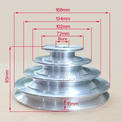 19 To 24mm Bore V Groove 4 Step Pulley For 5/8  = 15.8mm Belt Width - Select • $59.36